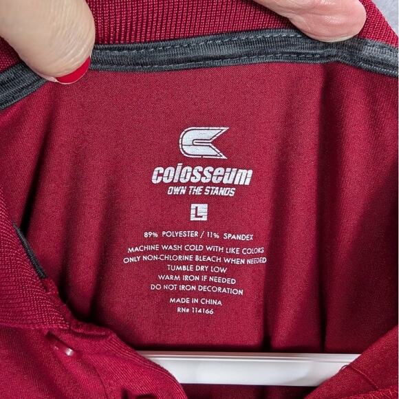 Colosseum Razorback Shirt Mens Large Polo Arkansas Red Short Sleeve Hogs Preppy - Picture 5 of 5
